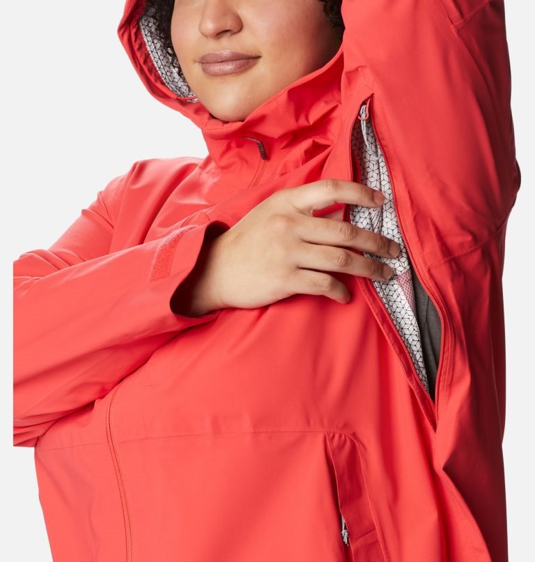 Women's Columbia Omni-Tech Ampli-Dry Shell Jackets Red | Plus Size CA-H4A38